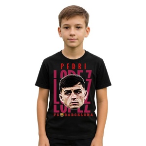 Tricou Copii din bumbac cu fotbalistul Pedro Gonzalez Lopez-FC Barcelona - Img 2