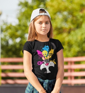 Tricou copii din bumbac personalizat haios cu Tweety & Sylvester Looney Tunes - Cadou - Img 6