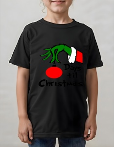 Tricou copii - GRINCH DAYS TILL CHRISTMAS