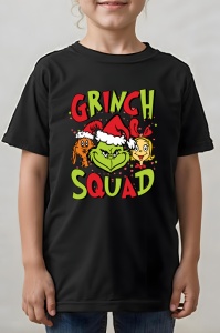 Tricou copii - Grinch Squad - Crăciun, modă, stil, cadouri, sărbători, festiv - Img 2