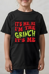 Tricou copii - I'm the Grinch - Crăciun, modă, stil, cadouri, sărbători, festiv - Img 1