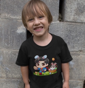 Tricou copii personalizat - Easter SuperMan - din bumbac, personalizat - Cadou - Img 2