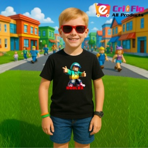 Tricou Copii Roblox Cantareata Curcubeu din bumbac 100% - Img 5