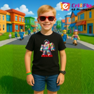 Tricou Copii Roblox Hanoracul Pixelat din bumbac 100% - Img 4