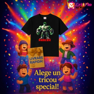 Tricou Copii Roblox Hulk Verde din bumbac 100% - Img 6