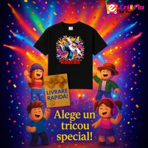 Tricou Copii Roblox Robotul Blaster din bumbac 100% - Img 6