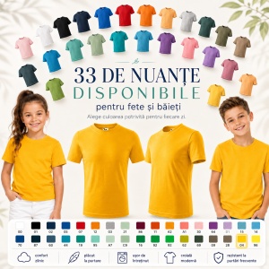 Tricou Copii Simplu din bumbac pentru Fete 135 - Img 7