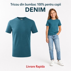 Tricou Copii Simplu din bumbac pentru Fete 135 - Img 17