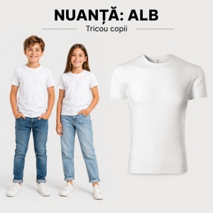 Tricou copii simplu tip tommy – 100% bumbac, unisex, confortabil pentru fete și băieți - Img 11