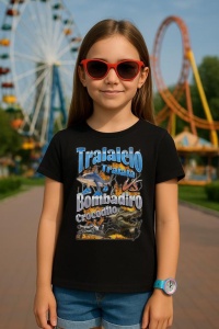 Tricou Copii Tralalelo Tra la la Bombadiro VS Tralalelo Funny Italian Brainrot Meme Graphic T-Shirt - Img 5