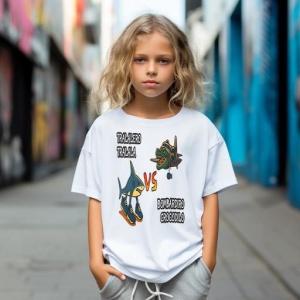 Tricou Copii Tralalelo Tra la la Tralalero Tralala Brainrot Meme Bombardino Crocodilo Italian T-Shirt