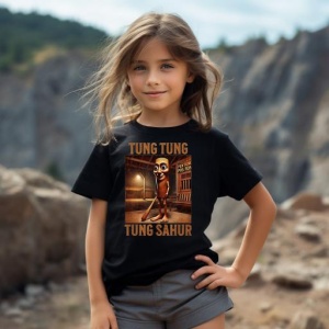 Tricou Copii Tralalelo Tra la la Tung Tung Tung Sahur Italian Brainrot Meme T-Shirt - Img 5
