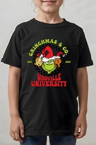 Tricou copii - Whoville University - Crăciun, școală, fantezie, comunitate, educație, Grinch, film, universitate, spirit, magie