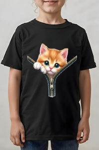 Tricou copii - Zipping Cat v4 - Img 2
