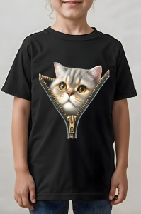 Tricou copii - Zipping Cat v9 - Img 2