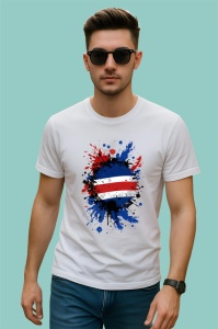Tricou Costa Rica Steag Splash Art, Copii | Dama | Barbat - Img 2