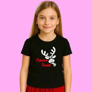 Tricou Craciun Fericit Ren 2, din bumbac 100% Copii | Dama | Barbat - Img 3