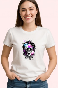Tricou Craniu Samurai Japonez Roz Alb, Copii | Dama | Barbat - Img 3
