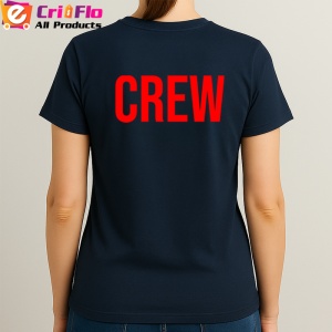 Tricou CREW, Personalizat | Unisex Dama si Barbat, Albastru Inchis - Img 3