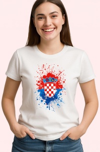 Tricou Croatia Steag Splash Art, Copii | Dama | Barbat