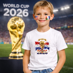 Tricou Croatia World Cup 2026 Fifa V2, din bumbac 100%, tricou alb, Copii | Dama | Barbat - Img 5