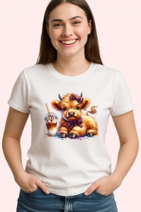 Tricou cute baby cow milkshake, vitel adorabil cu milkshake, Copii | Dama | Barbat - Img 4