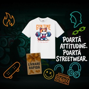 Tricou Cute Cat Gym Time Graphic - Copii | Dama | Barbat - Img 9