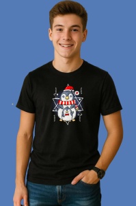 Tricou Cute Penguin Christmas, din bumbac 100% Copii | Dama | Barbat - Img 2