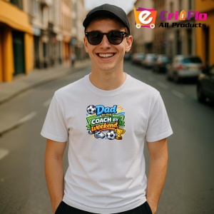 Tricou Dad By Day Coach By Weekend Fotbal V1, din bumbac 100% , tricou alb pentru Copii | Dama | Barbat - Img 7
