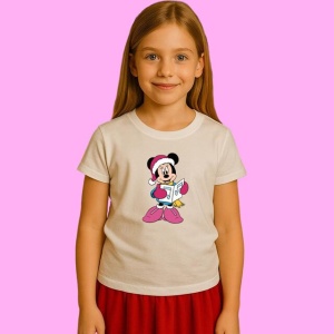 Tricou Daisy Colindatoare Craciun, din bumbac 100%, tricou alb, Copii | Dama | Barbat