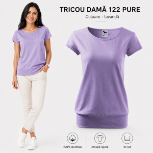 Tricou Damă 100% Bumbac cu Bandă Jos – Croială Lejeră, 22 Culori, XS-3XL - Img 17