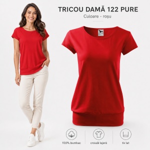 Tricou Damă 100% Bumbac cu Bandă Jos – Croială Lejeră, 22 Culori, XS-3XL - Img 27