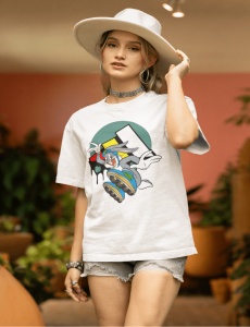 Tricou dama bumbac, personalizat haios pentru femei Bunny - Cadou