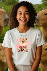 Tricou dama CapyBara - bea ceai - Img 2