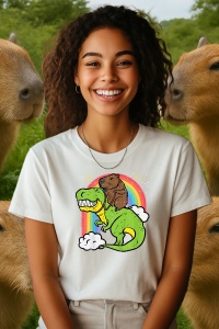 Tricou dama CapyBara - T-rex - Img 2
