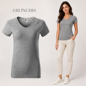 Tricou Damă cu Decolteu în V Malfini – Bumbac 95%, XS-3XL - Img 16
