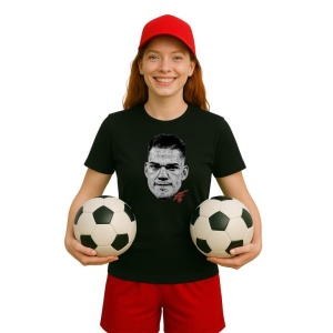 Tricou Dama cu fotbalistul Ederson Moraes-Manchester City din bumbac 100% - Img 4