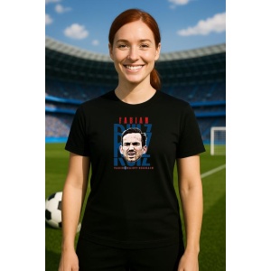 Tricou Dama cu fotbalistul Fabiin Ruiz Pea-Paris Saint-Germain din bumbac 100% - Img 5