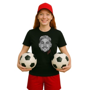 Tricou Dama cu fotbalistul Federico Valverde-Real Madrid din bumbac 100% - Img 3