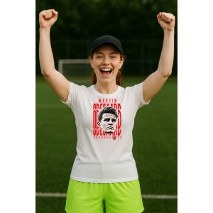 Tricou Dama cu fotbalistul Martin ydegaard-Arsenal FC din bumbac 100% - Img 9