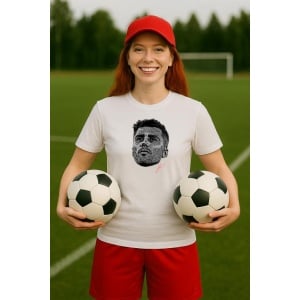 Tricou Dama cu fotbalistul Rodrigo Hernandez Rodri Manchester City din bumbac 100% - Img 3