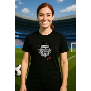Tricou Dama cu fotbalistul Thibaut Courtois-Real Madrid din bumbac 100% - Img 4