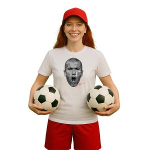 Tricou Dama cu fotbalistul Zinedine Zidane-Real Madrid din bumbac 100% - Img 12