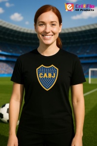 Tricou dama cu logo stema Boca Juniors Argentina , din bumbac 100% - Img 5