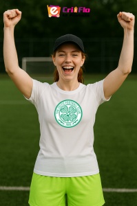 Tricou dama cu logo stema Celtic FC Scotia , din bumbac 100% - Img 9