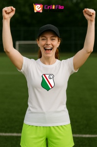 Tricou dama cu logo stema Legia Warsaw Polonia , din bumbac 100% - Img 9