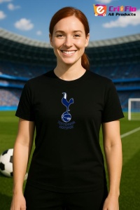 Tricou dama cu logo stema Tottenham Hotspur Anglia , din bumbac 100% - Img 5