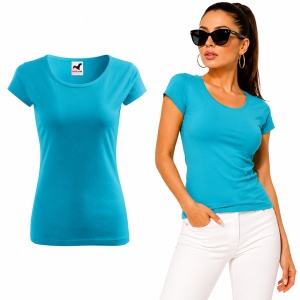Tricou Damă din Bumbac 100% – Cambrat, Decolteu Rotund, Mâneci Scurte | 25 de Culori - Img 24