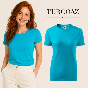Tricou Damă din Bumbac 100%, Guler Rotund, Slim fit cambrat, XS-2XL, 23 Culori - Img 18