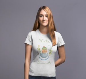 Tricou Dama Festiv - Paște Vesel în Stilul Tău! - din bumbac, personalizat - Cadou - Img 3